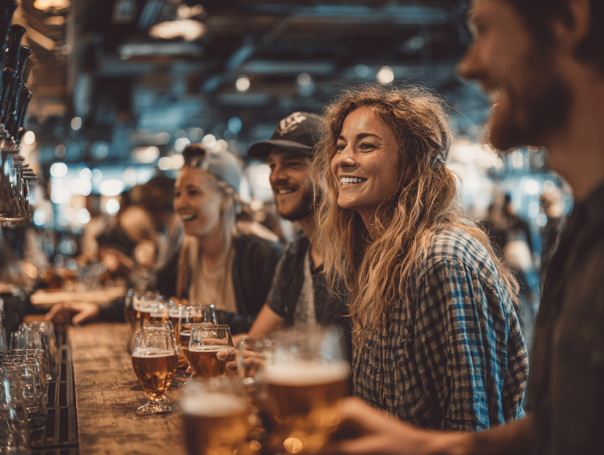 Gæster ved festivalbaren