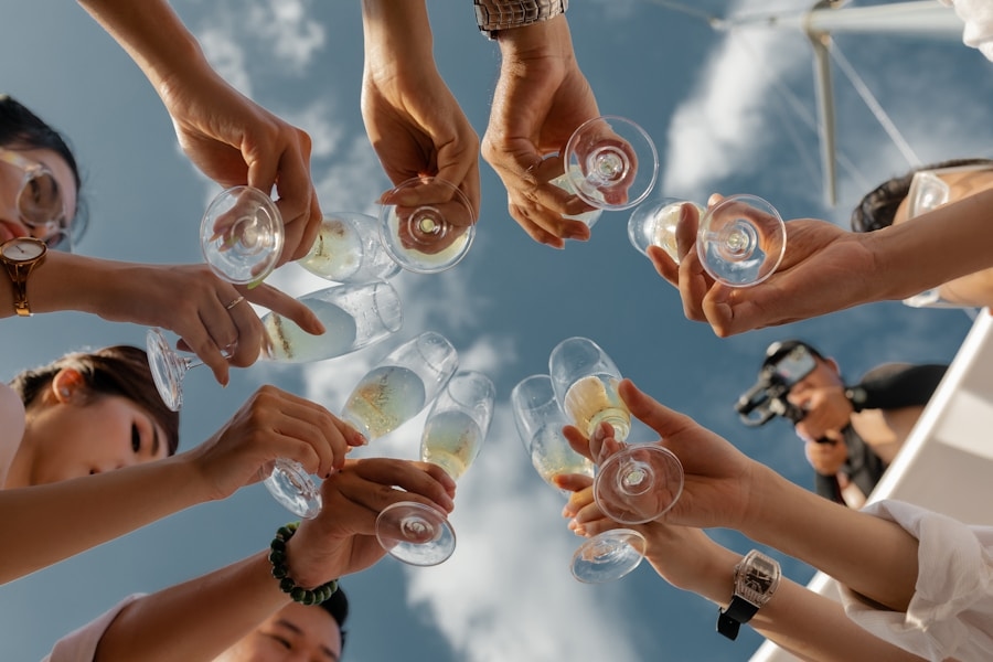 Champagneglas mod himlen