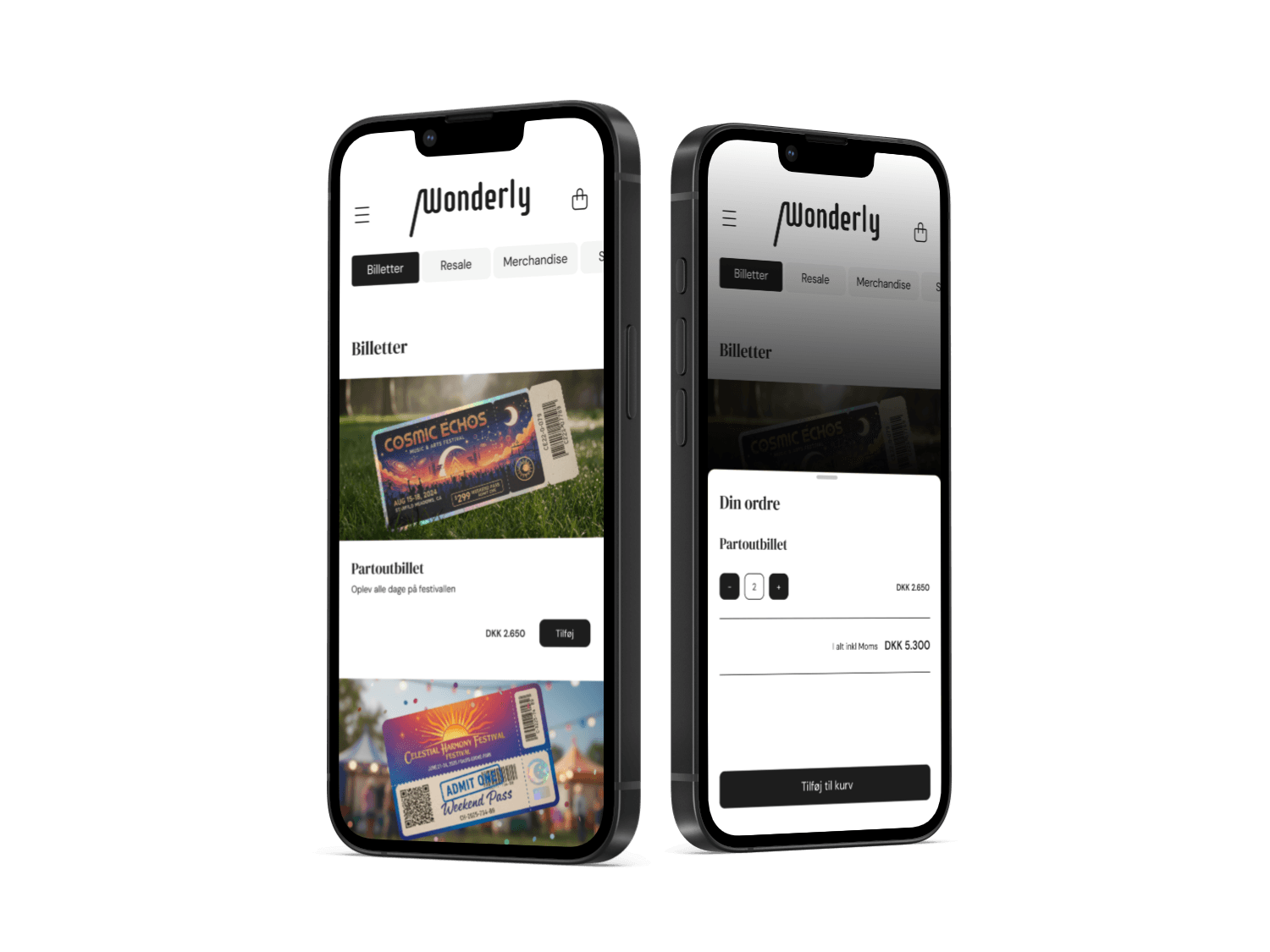 Wonderly-appen på en telefon
